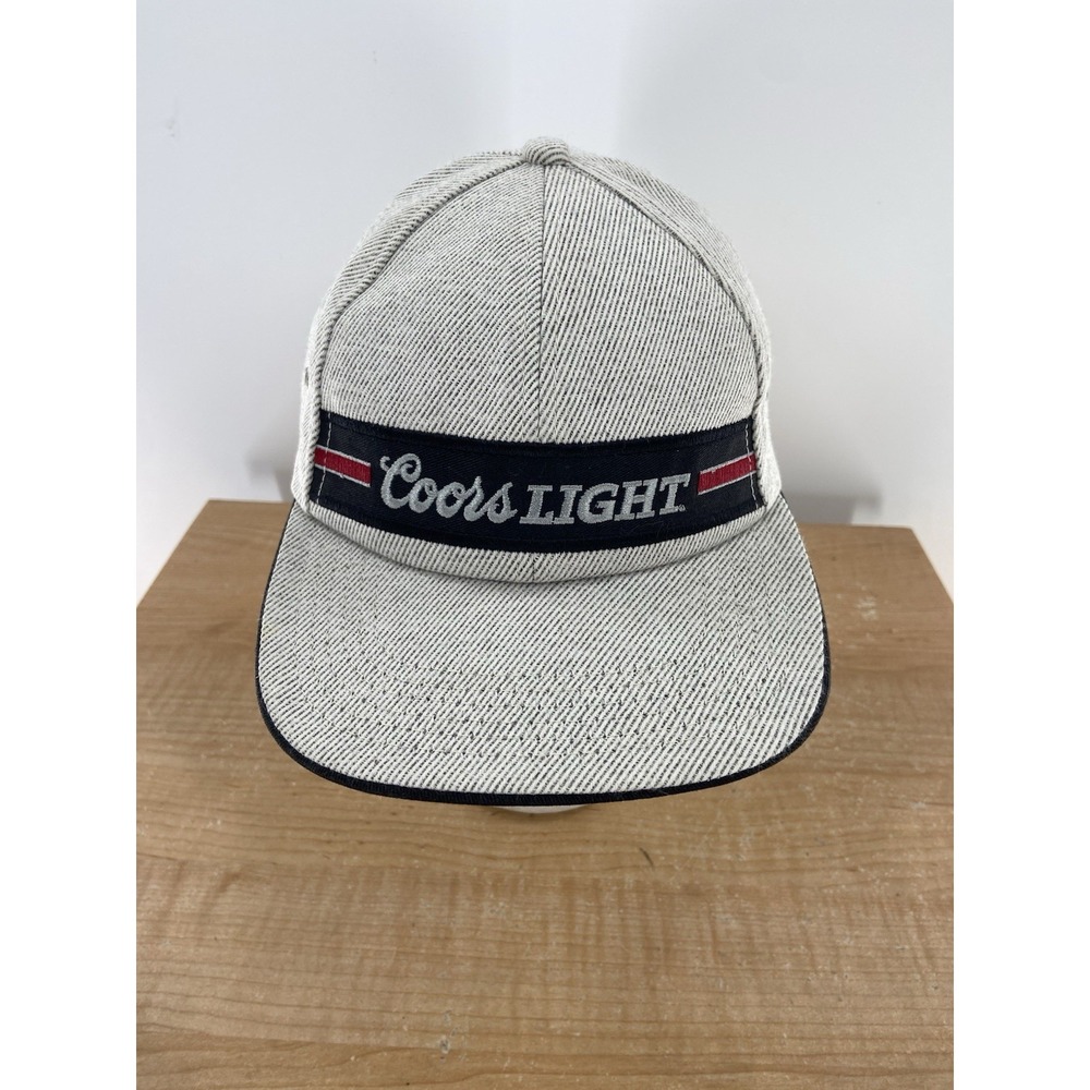 Vintage‎ Coors Light Gray & Black Snapback Hat Adjustable